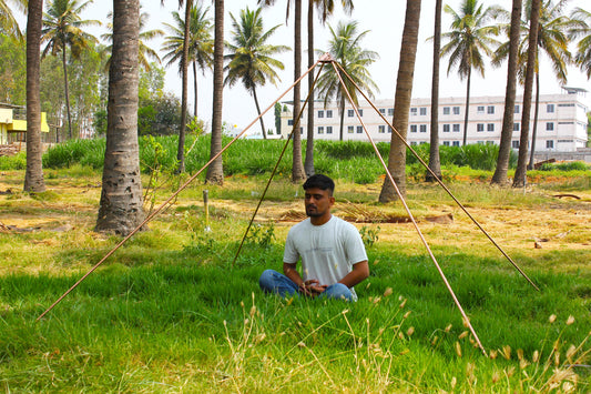 Copper Lite Duty Giza Meditation Pyramid 8 Feet Base with 5 corner connectors and 8 main pipes