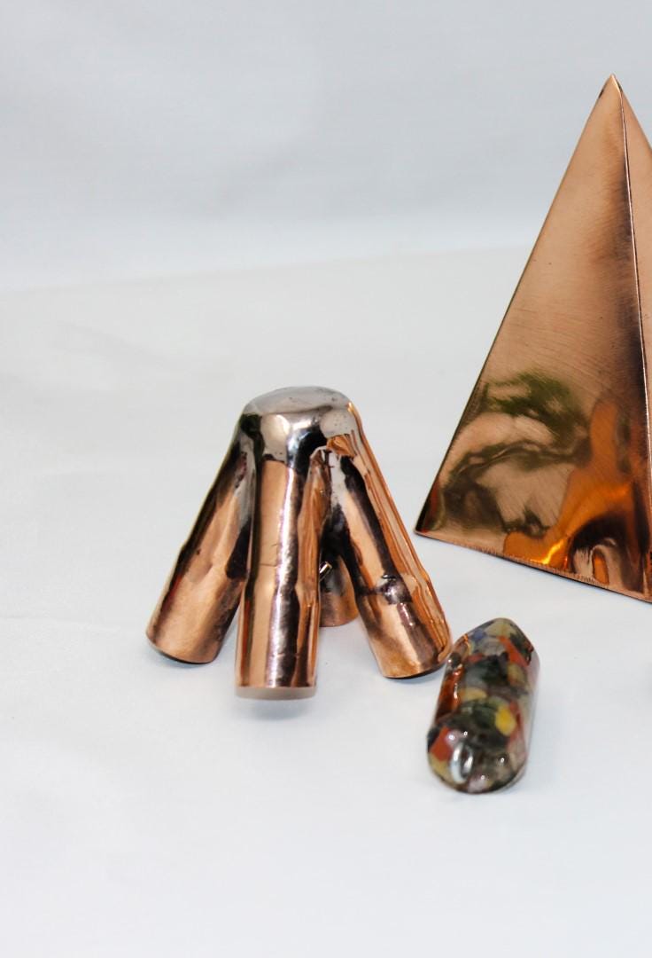 Copper Heavy Duty Nubian Meditation Pyramid 5 Feet Base Portable Version