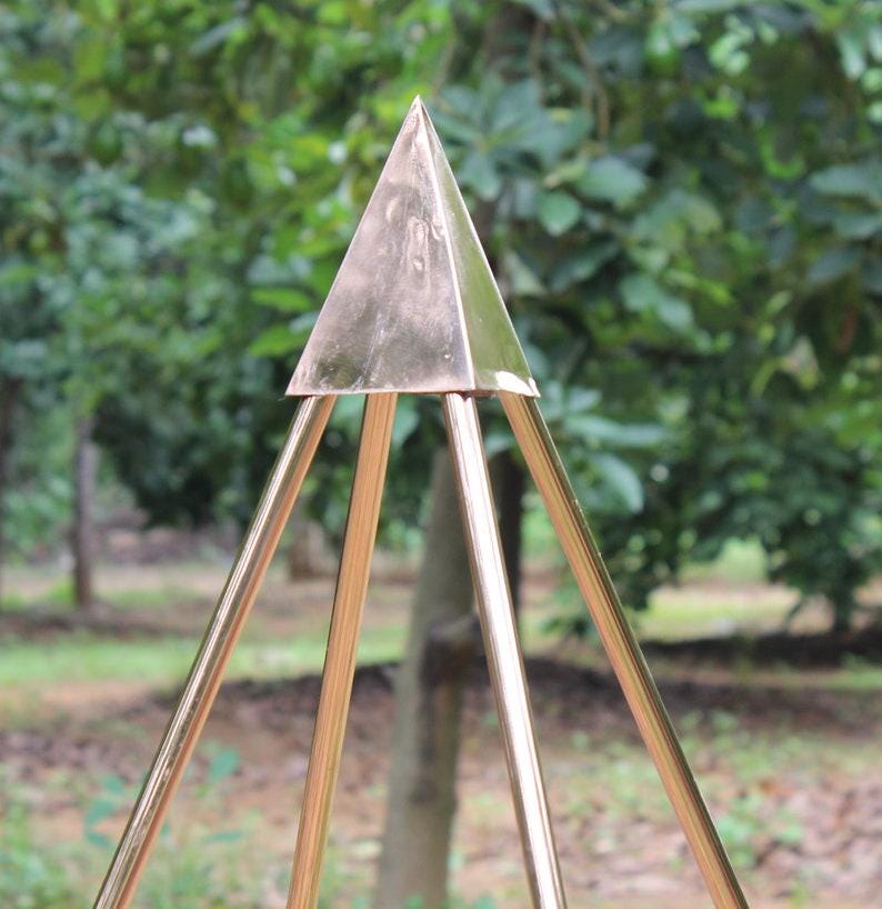 Copper Deluxe Lite Duty Russian Meditation Pyramid 3 Feet Base with 5 corner connectors and 16 main pipes