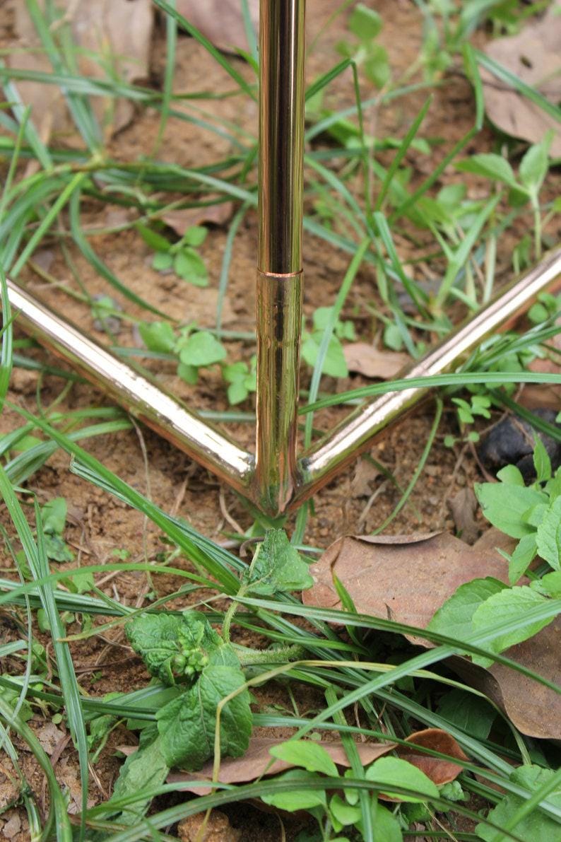 Copper Deluxe Lite Duty Russian Meditation Pyramid 4 Feet Base with 5 corner connectors and 8 main pipes