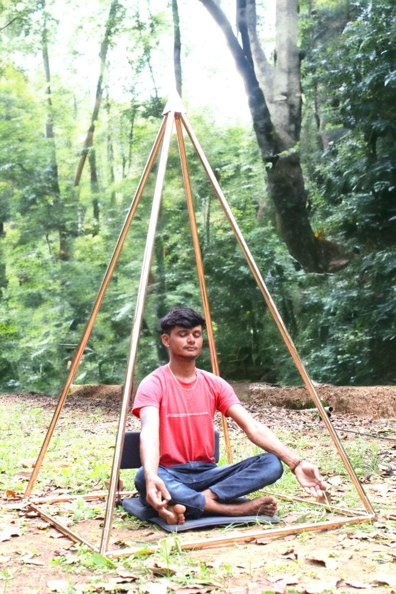 Nubian 15 MM Copper Meditation pyramid Kit Without copper main pipes with Crystal filling Optional HPC061