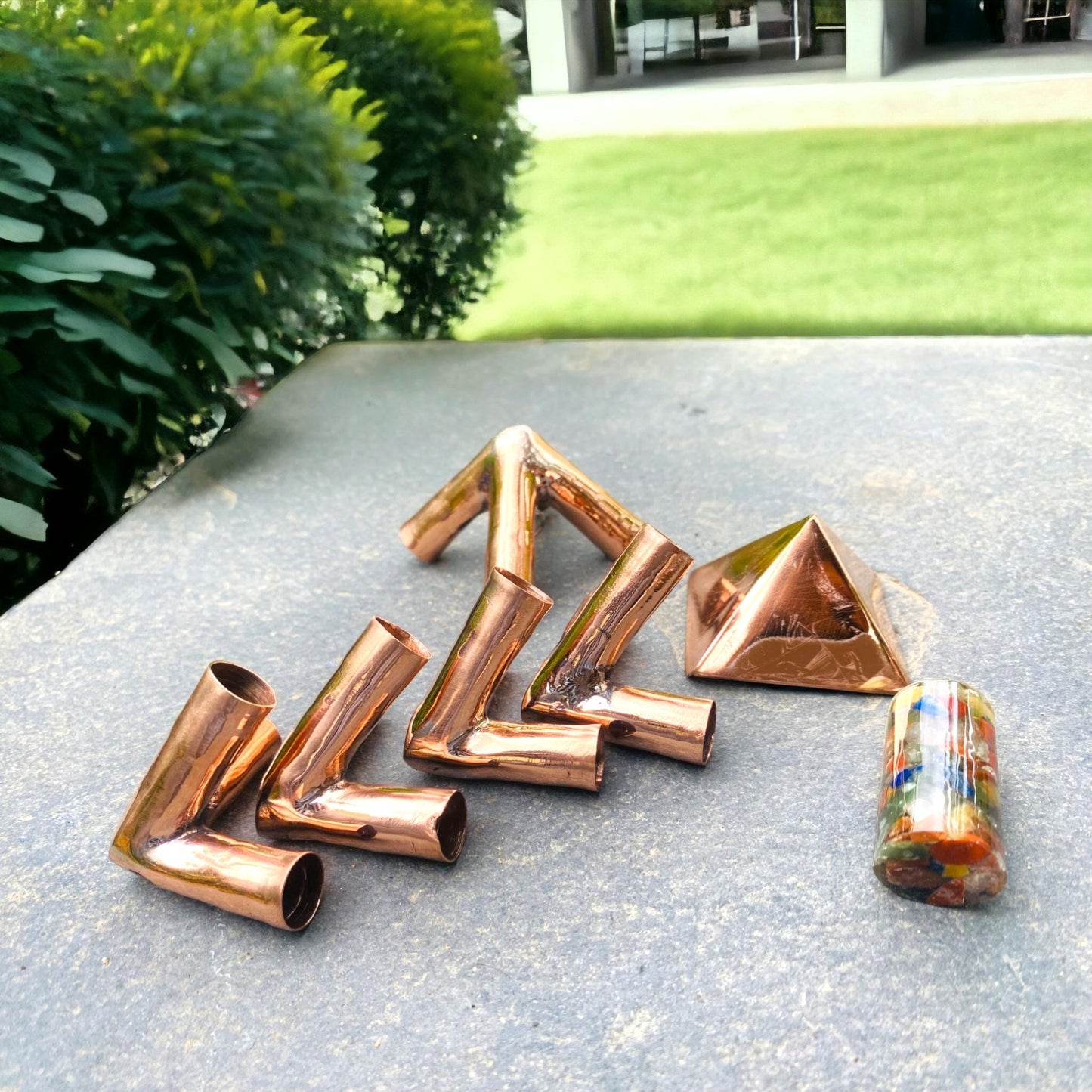 Copper Heavy Duty Giza Meditation Pyramid 8 Feet Base with 5 corner connectors and 8 main pipes