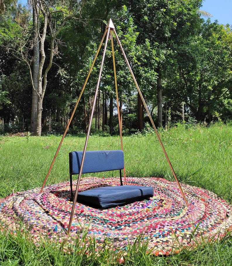 Copper Lite Duty Nubian Meditation Pyramid 3 Feet Base Portable Version