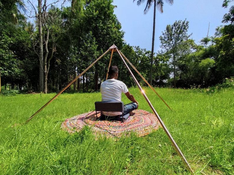 Copper heavy Duty Giza Meditation Pyramid 5 Feet Base Portable Version