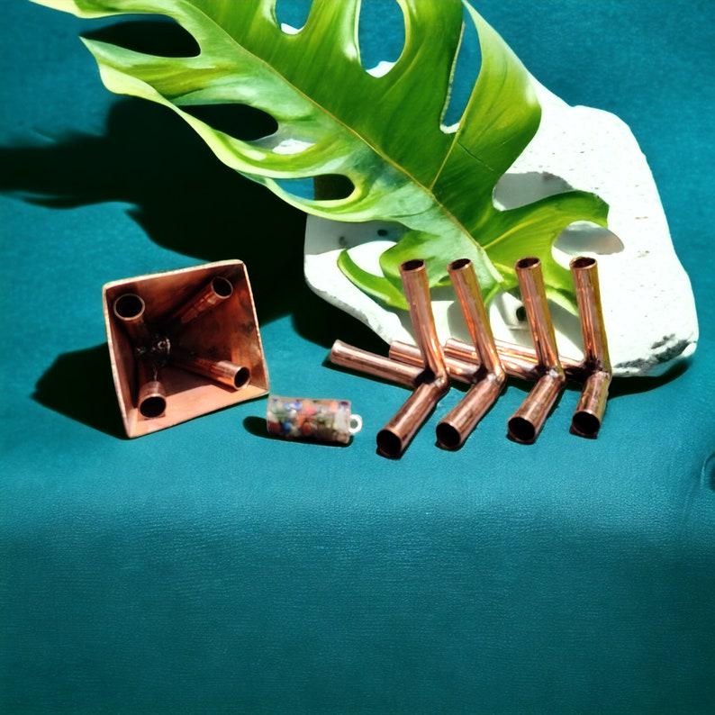 Nubian 8 MM Copper Meditation pyramid Kit Without copper main pipes with Crystal filling Optional HPC065