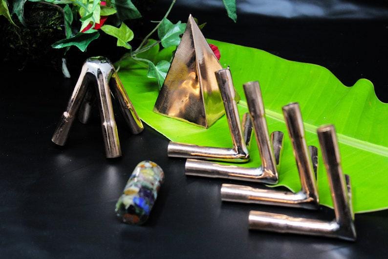 Nubian 8 MM Copper Meditation pyramid Kit Without copper main pipes with Crystal filling Optional HPC065
