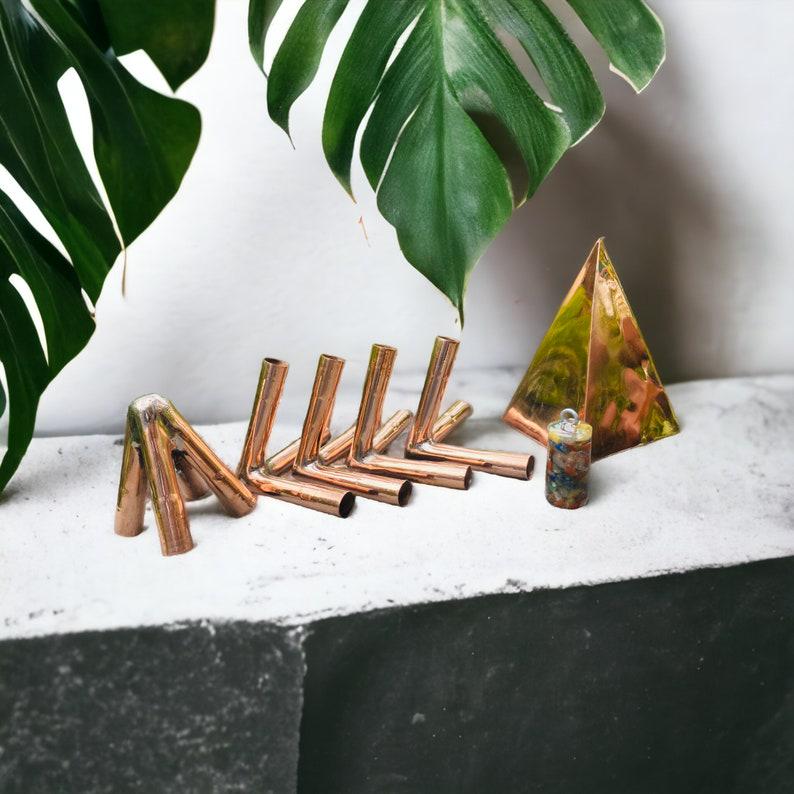 Nubian 8 MM Copper Meditation pyramid Kit Without copper main pipes with Crystal filling Optional HPC065