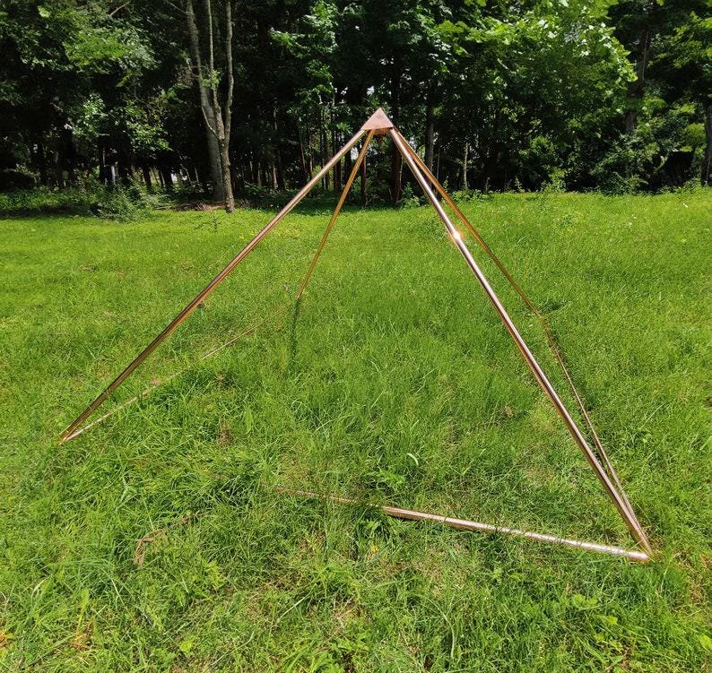 Giza 20 MM Copper Meditation pyramid Kit Without copper main pipes with Crystal filling Optional HPC041