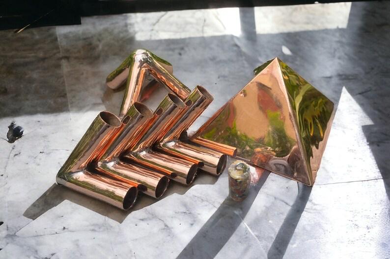 Giza 20 MM Copper Meditation pyramid Kit Without copper main pipes with Crystal filling Optional HPC041