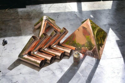 Giza 20 MM Copper Meditation pyramid Kit Without copper main pipes with Crystal filling Optional HPC041