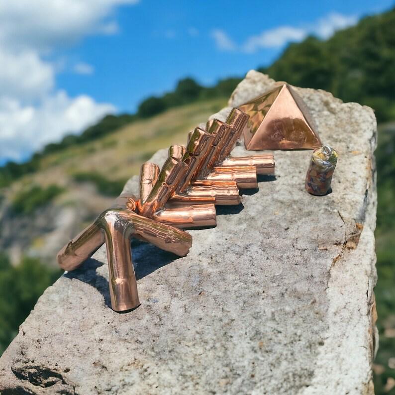 Giza 20 MM Copper Meditation pyramid Kit Without copper main pipes with Crystal filling Optional HPC041