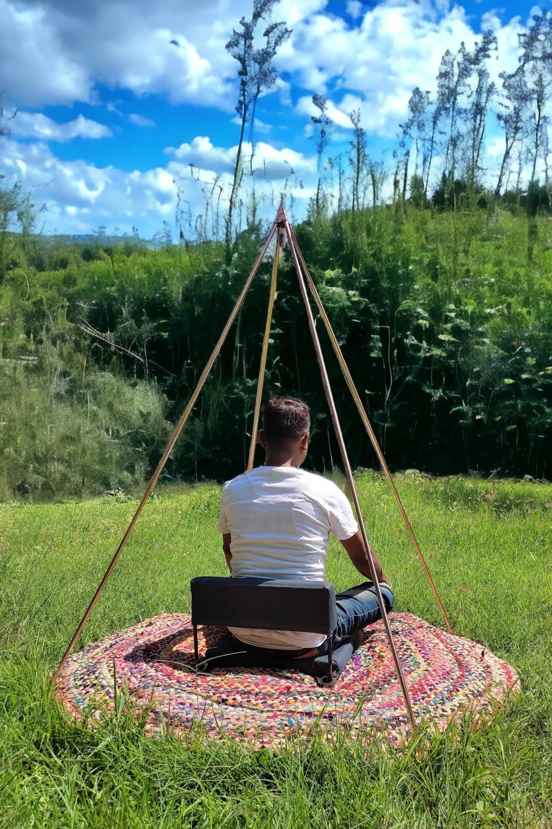 Copper Lite Duty Russian Meditation Pyramid 3 Feet Base Portable Version